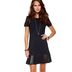Club Monaco Jane Leather Trim Dress
